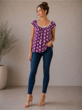 Vintage Milly purple and white top
